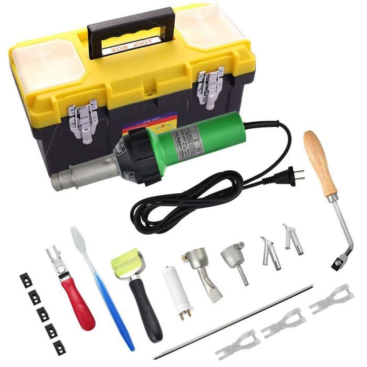 Soudure plastique air chaud,1600W Kit de Pistolet à Air Chaud, Température Réglable de 20 à 600