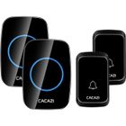 Sonnette Sans Fil Étanche IP44 - AMORUS - 300M - 58 Carillons - Noir