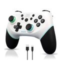 Manette de jeu - ANTCOOL - Switch Wireless Gamepad - Bluetooth - Vibration - Blanc/Vert Militaire