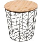 Table basse - The home deco factory - Noir - Rond - Essentiel - Aspect bois