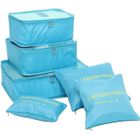 Sacs de rangement - NOVAGO - Ensemble de 6 - Imperméable - Polyester - Bleu ciel