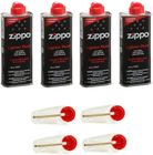 Lot de 4 recharges d'essence Original Zippo + 4 pierres à briquet