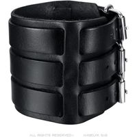 BOBIJOO Jewelry - Bracelet de Force Noir Homme Cuir Vachette