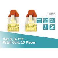 DIGITUS Câble LAN Cat 6A - 2m - 10 pièces - RJ45 Câble réseau - S/FTP Blindé - Rouge