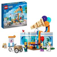 LEGO® City 60363 La Boutique du Glacier, Jouet pour Enfants Dès 6 Ans, avec Vélo Cargo