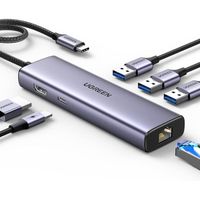 UGREEN Revodok Hub USB C Ethernet Gigabit HDMI 4K 100W PD Charge 6 en 1 Adaptateur USB C vers RJ45