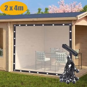 BACHE Bâche Imperméable Transparente avec œillet,2x4m Bâche de Protection Plantes,Imperméable à la Pluie,Résistant à la Poussière