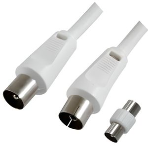 69407 - Câble D'antenne InLine®, 2x Blindé, 75dB, Blanc, 7m