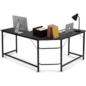 Bureau informatique angle noir chassis ALU bureau d'angle - Ciel & terre