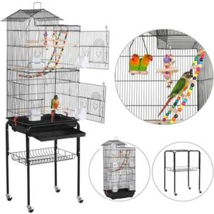 Cage pour oiseaux Daisy beige/bleu, 56X36,5X62cm Volière et cage -  AGZ000555025
