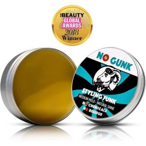 CIRE - GEL COIFFANT Produits Coiffants - No Gunk Styling Funk Cire Coiffante Bio 100% Naturelle Cheveux Barbe Tenue Moyenne (original 50g)