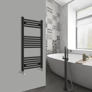 SÈCHE-SERVIETTE ÉLECT Sèche-serviettes moderne pour salle de bain et cuisine Noir 1000 x 500.[Z1729]