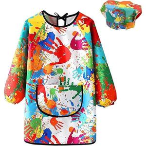 Tablier Art Enfant Manches Longues Avec Poche - Blouse Peinture, Batik, Polyester, 2-12 Ans