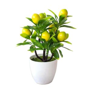 FLEUR ARTIFICIELLE Fleur artificielle,Arbre à citron artificiel 18cm x 24cm,fausses fleurs en Pot,décoration d'extérieur[E365942378]