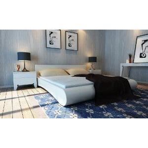 Lit Design Blanc 180×200 Simili Cuir Buffle