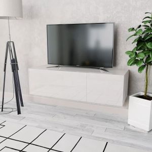 Meuble Tv Suspendu Blanc Laqué 140 Cm Meuble Tv Meuble De Salon Kane 140 Cm Blanc Mat Blanc