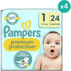 COUCHE Couches Jetables Premium Protection - PAMPERS - Taille 1 - 24 couches - Mixte