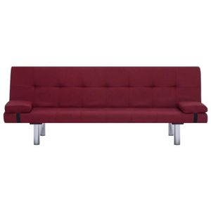 CLIC-CLAC ABB Canapé-lit avec deux oreillers Rouge bordeaux Polyester - Qqmora - AIR75388