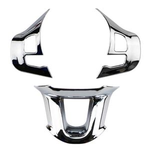 Autocollants de garniture de bouton de couverture de volant, badge  d'emblème de logo, accessoires de décoration chromés pour Peugeot 2008 208  2014