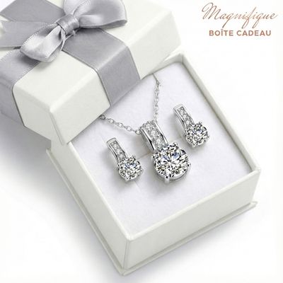 KBRPEY Parure Bijoux Mariage Femme Fleur - Collier Bague Boucles D'Oreilles Vintage Ajustable