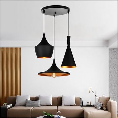 Suspension Nordic ronde pour 3 ampoules E27 spots design retro