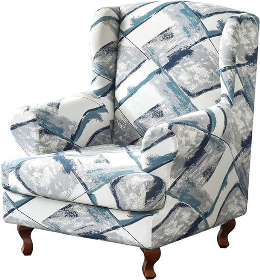 Housse Extensible Pour Fauteuil à Oreilles – Tissu élastique Polyester/spandex (2 Pièces) | Protection Anti-taches & Relooking Facile - 6