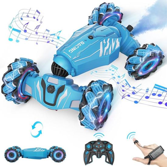Voiture Télécommandée Cascadeuse 360° – 2.4 GHz Tout-terrain Avec Lumières LED – 2 Batteries Rechargeables – Pour Enfants 3+ Ans