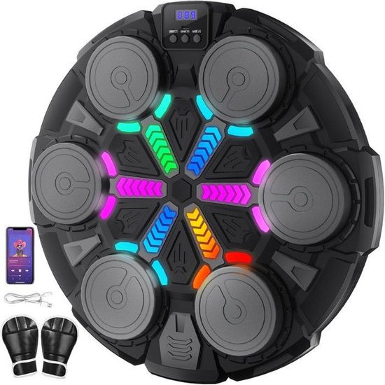 Machine De Boxe Musicale Bluetooth Pour Enfants - Avec Lumières LED, Score Et Gants - À Fixer Au Mur, Pour Enfants 6 Ans Et Plus