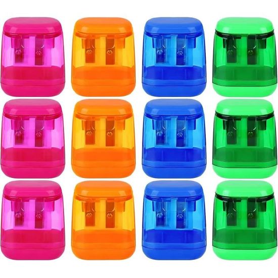 Taille-crayon 4-en-1 KUM Avec Réservoir - Rouge - Pour Crayons 7,8,10,11 Mm - Fabriqué En Allemagne - Lot De 3 - 10