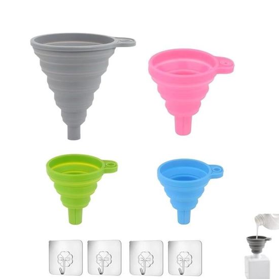 White -Mini entonnoir pliable en Silicone,1 pièces,entonnoir Portable
