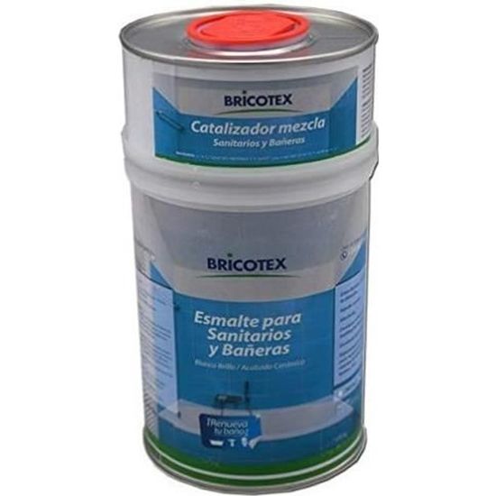 Bricotex Peinture Émaillée Blanche Brillante, pour la Réparation de Baignoires avec Finition