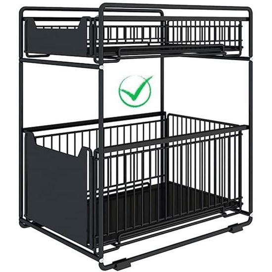 Panier De Rangement Coulissant À 3 Niveaux, Panier Coulissant Sous