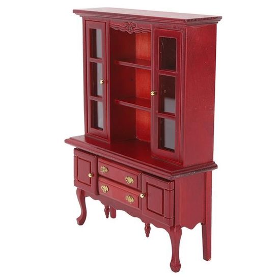 Porte Miniature De Fée En Bois Peint Rouge Avec Garniture Dentelle - Échelle 1:12 - Pour Maison De Poupées