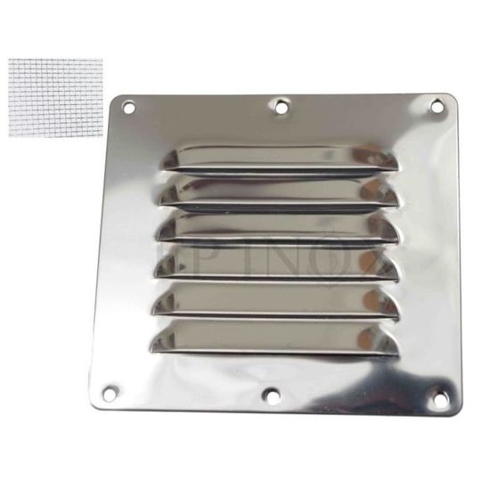 Grille D'Aération Avec Moustiquaire Inox 316 - 127mm X 115mm - Neuf