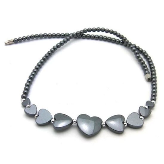 Collier Vintage En Pierre D'hématite Noire - Création Artisanale, Occasion Bon état