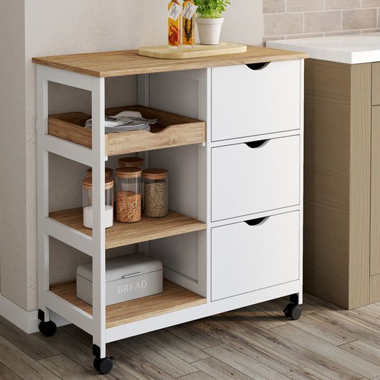 Desserte De Cuisine 4 Paniers Métalliques Amovibles 4 Crochets Acier Noir - Desserte BUT