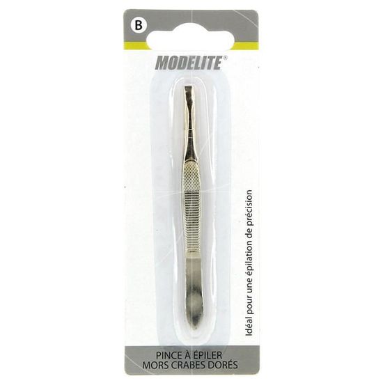 Pince à épiler En Métal Hypoallergénique - Embout Biseauté Doré - Réf. 58 - Marque YSSY - Fabriqué En France