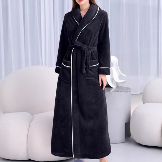 Peignoir Femme Souple DOROTA Avec Poches Et Ceinture - Robe De Chambre Tendance Fabriquée En UE