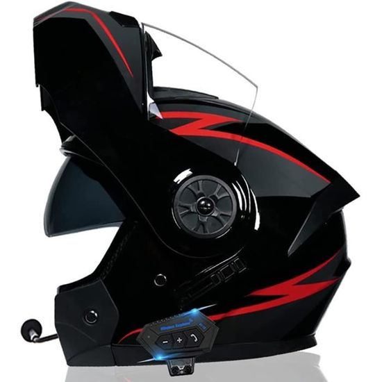 Casque Moto Modulaire Bluetooth Avec Double Visière - Certifié ECE/DOT - Taille Ajustable