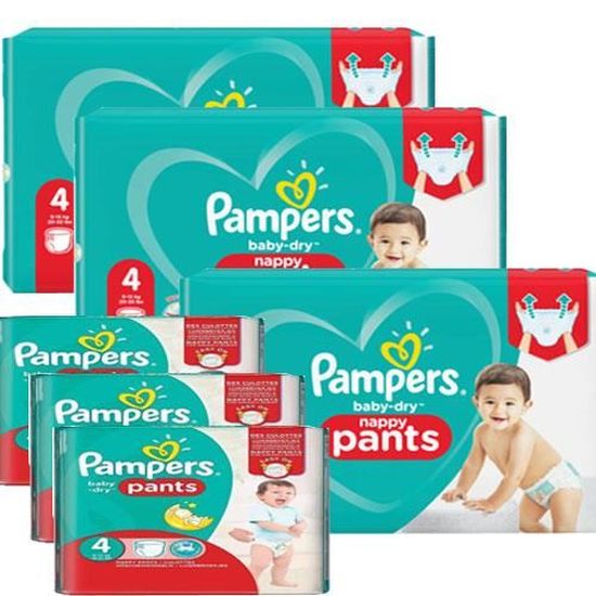 Pampers Taille 4 448 couches bébé baby dry pants Cdiscount