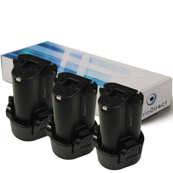 Lot de 3 batteries VISIODIRECT pour Makita DT01W perceuse a percussion 10.8V 1500mAh Cdiscount Bricolage