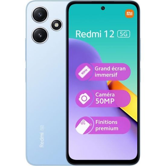 XIAOMI REDMI 12 5G 4 - 128GB - BLEU - Cdiscount Téléphonie