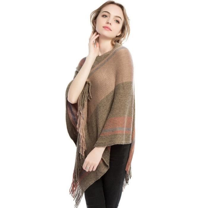 2019 automne hiver femme tricot Poncho Cape mode gland cachemire garder au chaud Ponchos et Capes grande taille femme Cape 3940290 Cdiscount Pret a Porter