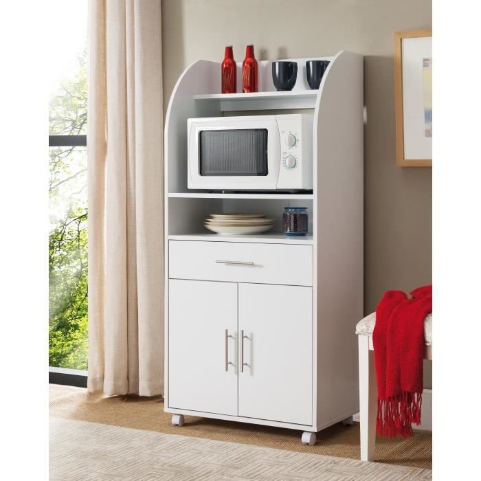Kitchen Desserte De Cuisine 62 Cm Blanc Achat Vente Desserte