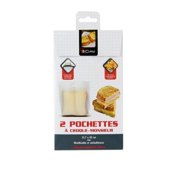 Lot de 2 pochettes pour croque monsieur 18 cm