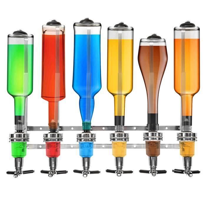 DIANWAA SYSTEME VERSAGE DU VIN 6 Bouteille Support Casier Vin Boissons Distributeur Bar Mural en Aluminium