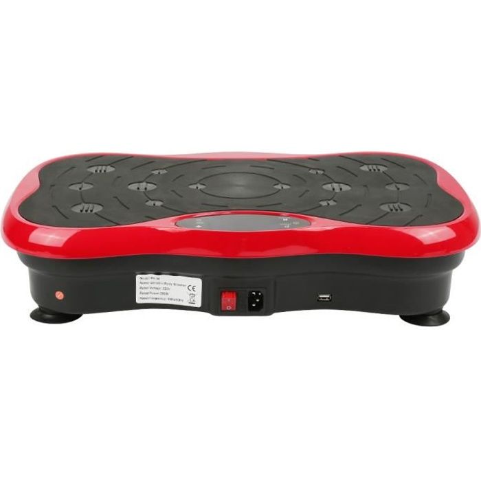 HUGUANGh® Plateforme vibrante Modèle papillon LCD avec haut-parleur Bluetooth USB noir et rouge