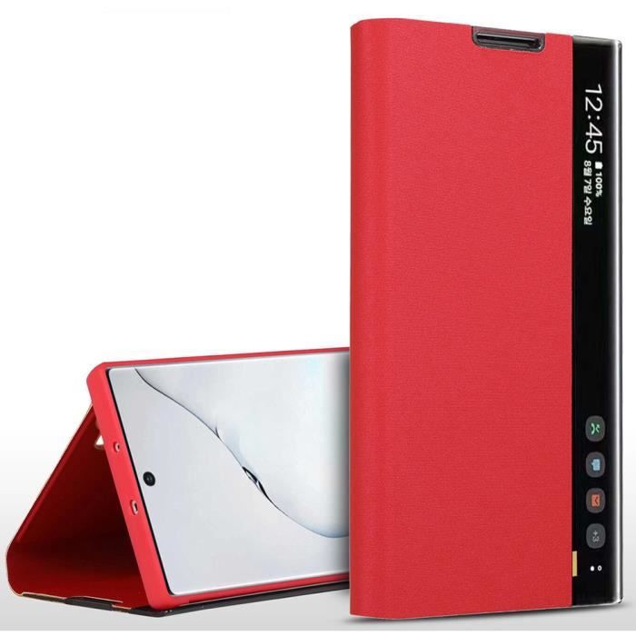 Coque pare Samsung Note 10 Lite avec Protection Écran, Smart View Étui Cuir Housse de Protection avec Fonction Support.