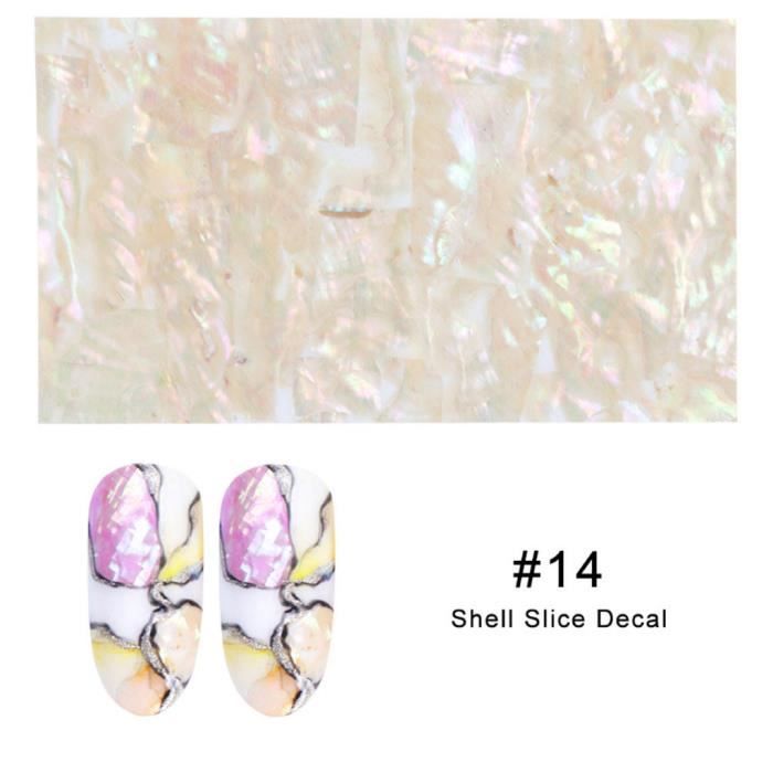 vernis à ongle Nail Art Sticker 3D Direct Shell Patch Nail Shell Bijoux Brillant 14 Couleurs yiyi423