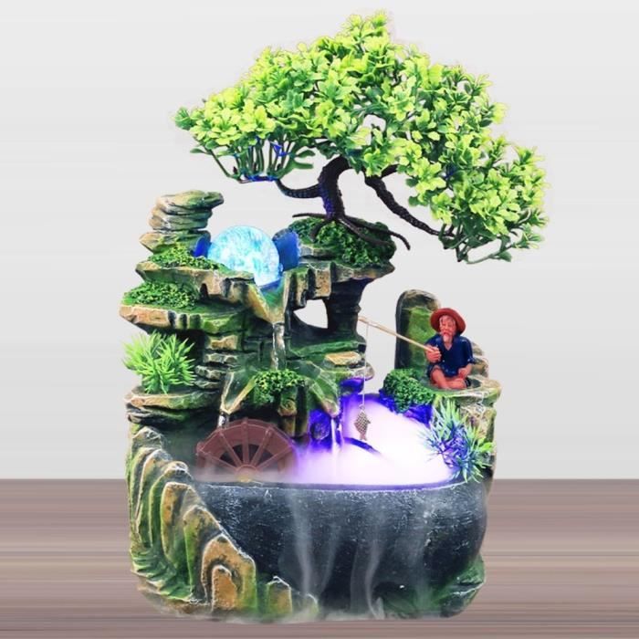 petite simulation résine rocaille cascade cascade feng shui fontaine décor à la maison